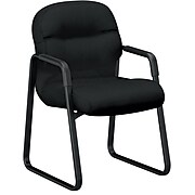 HON Pillow-Soft Fabric Guest Chair with Fixed Arms, Black (HON2093CU10T)