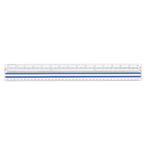 Staples 15" Data Processing Magnifying Plastic Ruler (51903) Staples