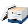 Bankers Box R-Kive Heavy Duty 60% Recycled FastFold Corrugated File Box Lift Off Lid, Letter/Legal Size, White/Blue, 20/Carton~#|#~s1101101_sc7