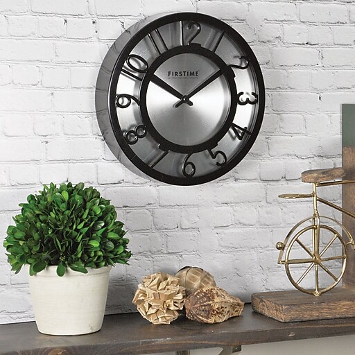 FirsTime® 8" Black on Steel Wall Clock at Staples