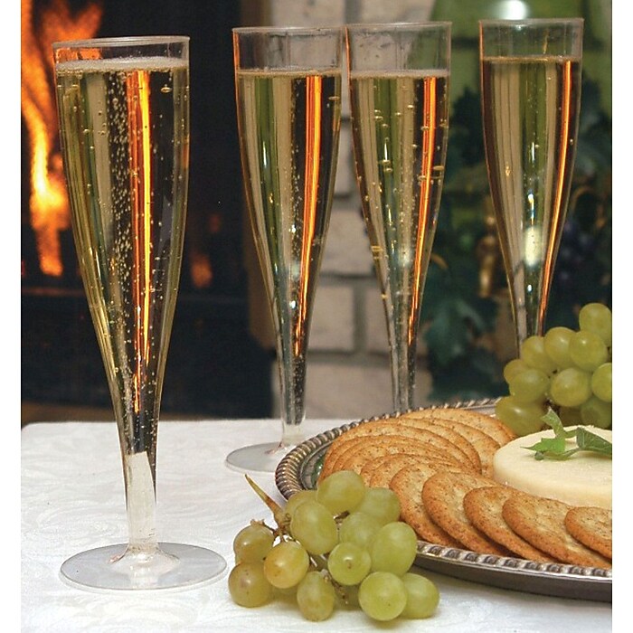 Tablemate Plastic Champagne Glasses, 5 oz, Clear, 10/Pack