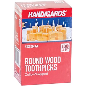 Handgards® Individually Wrapped Toothpicks Round Wood Cello Wrapped 12,000/CT (HND14020)
