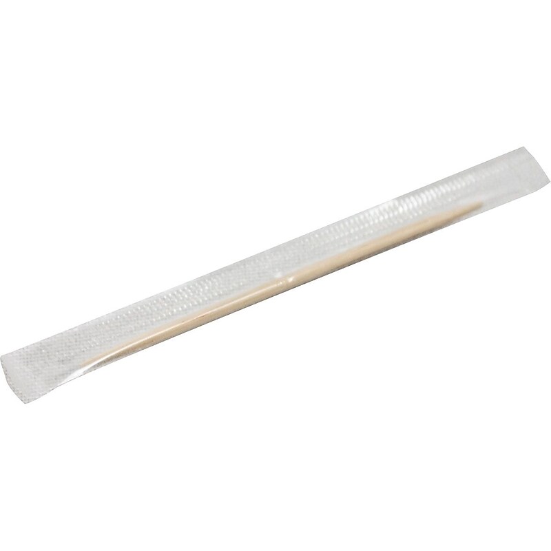 Handgards® Individually Wrapped Toothpicks Round Wood Cello Wrapped 12,000/CT (HND14020) image 1