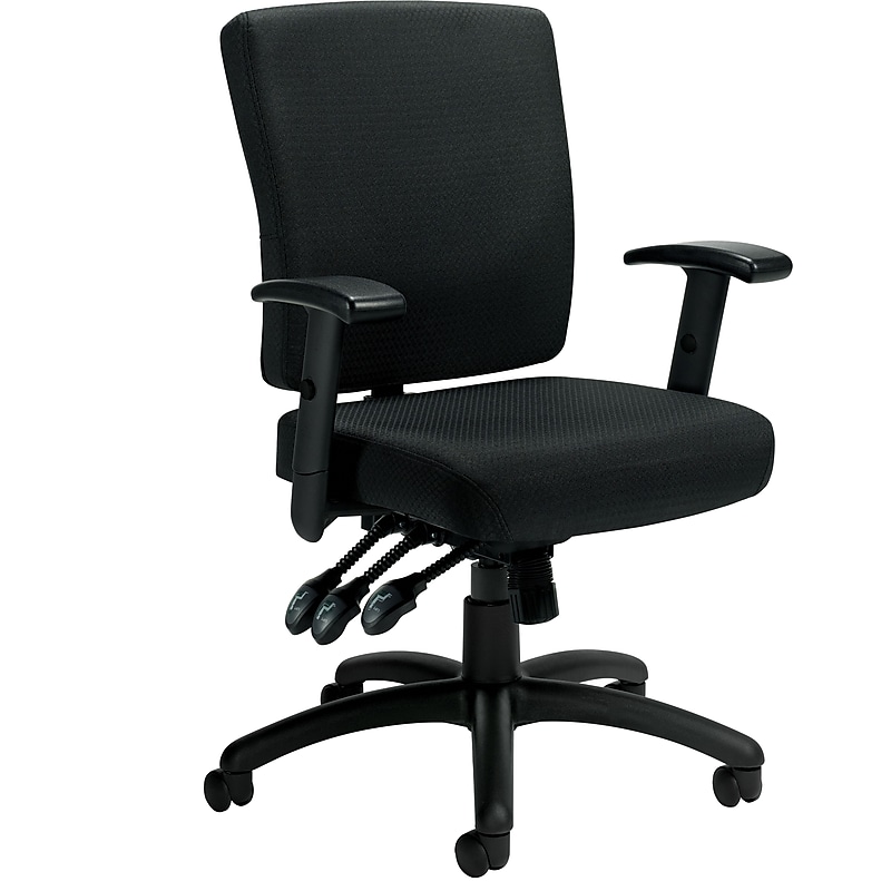 Offices To Go Fabric Multifunction Chair, Black, Adjustable Arms (OTG11950) image 1