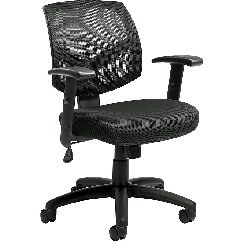 Offices To Go Mesh Back Managers Chair, Black, Adjustable Arms (OTG11514B) image 1