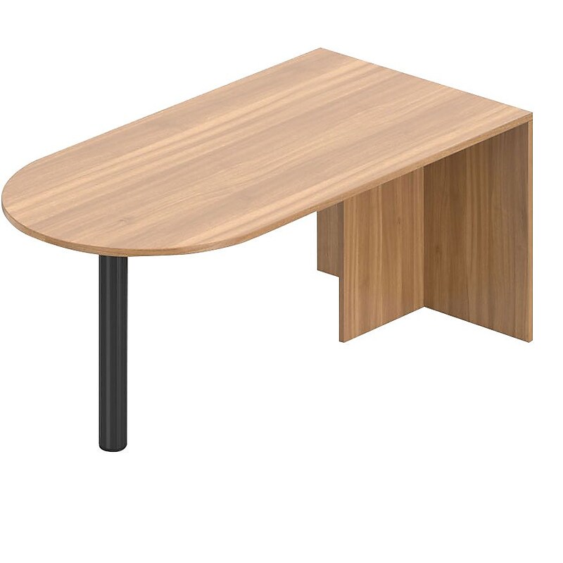 Offices To Go Superior Laminate "D" Island - Full end Panel + Post (T-Base), Autumn Walnut Laminate image 1
