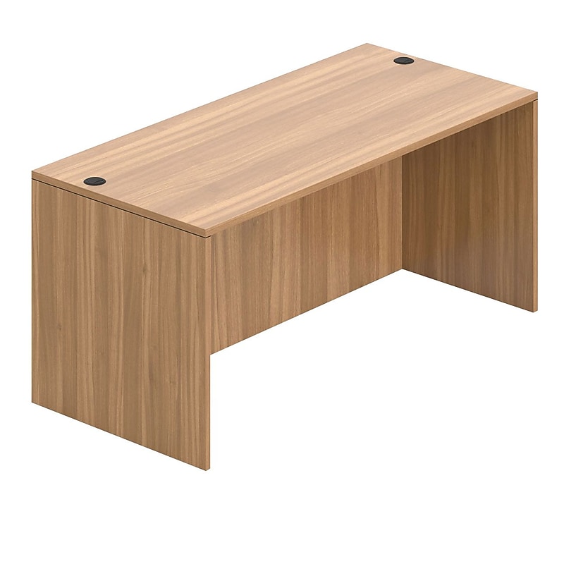 Offices To Go Superior 66" Rectangular Desk Shell, Autumn Walnut Laminate image 1
