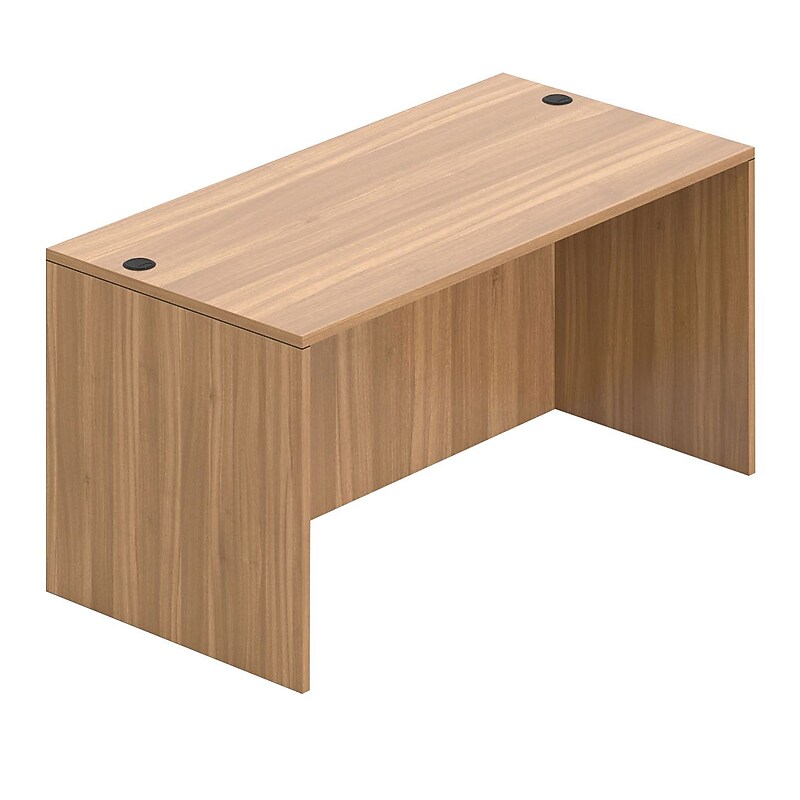 Offices To Go Superior Laminate 60" Rectangular Desk Shell, Autumn Walnut image 1