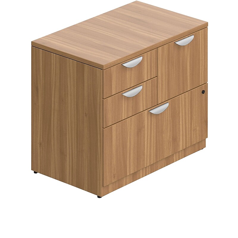 Offices To Go Superior Laminate Mixed Storage Unit with Lock, Autumn Walnut (TDSL3622MDF-AWL) image 1