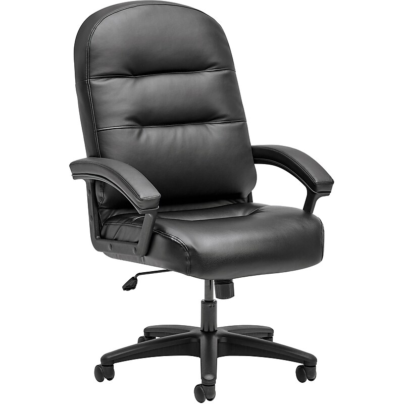 HON Leather Executive Chair, Fixed Arms, Black (HON2095HPWST11T) image 1