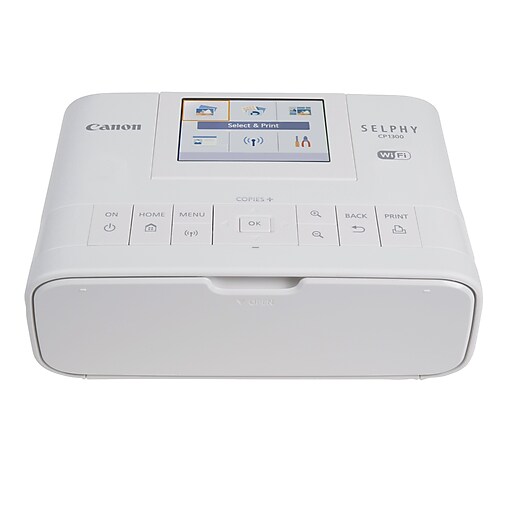 Canon Selphy CP1300 Compact Photo Printer, White Staples