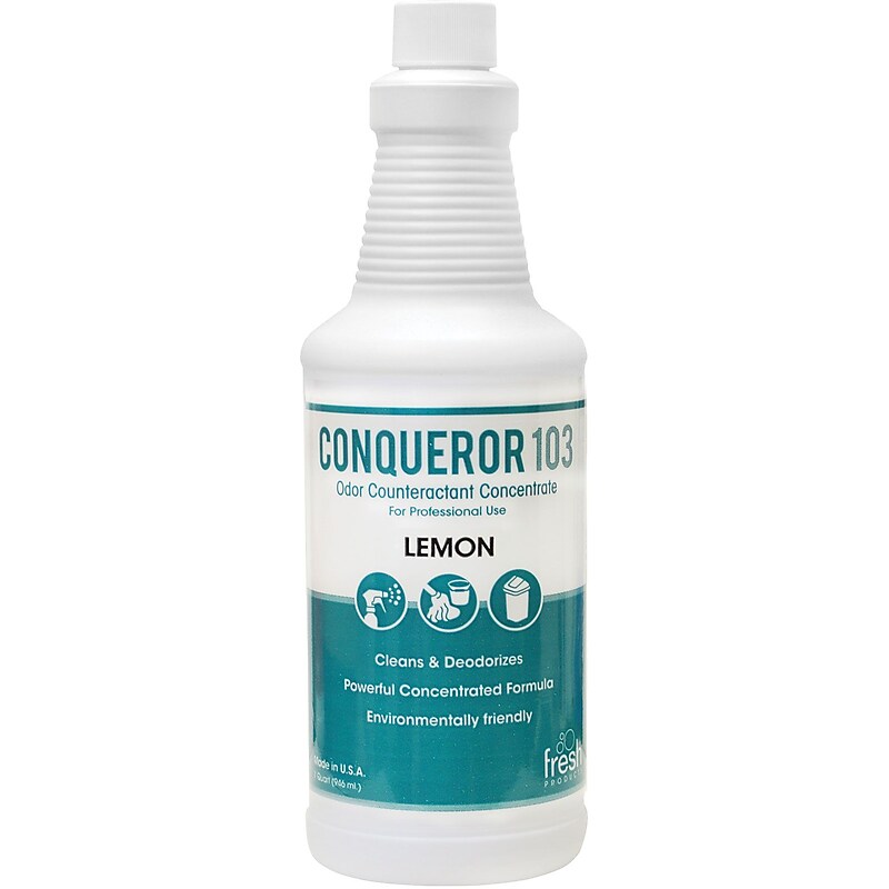 Fresh Products Conqueror 103 Odor Counteractant Concentrate, Lemon, Quart, 12/Carton (103QF22) image 1