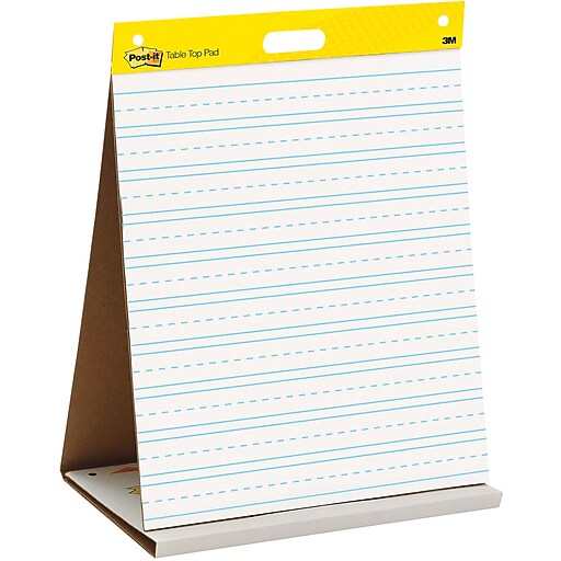 Postit® Super Sticky 20"x23", Tabletop Easel Pad, White with Faint