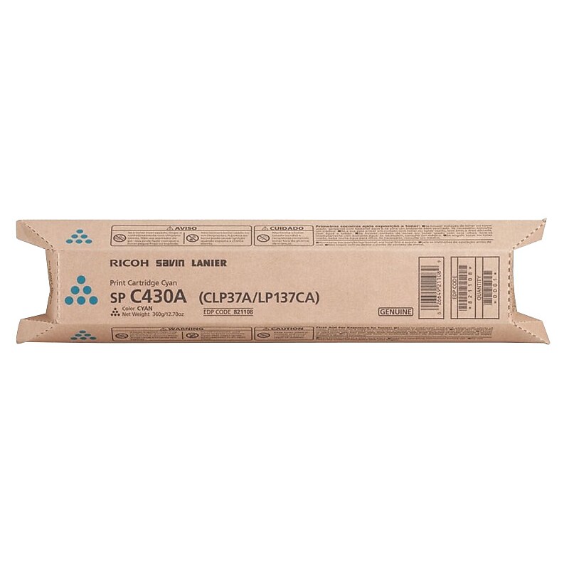 Ricoh 821073 Cyan Standard Yield Toner Cartridge image 1