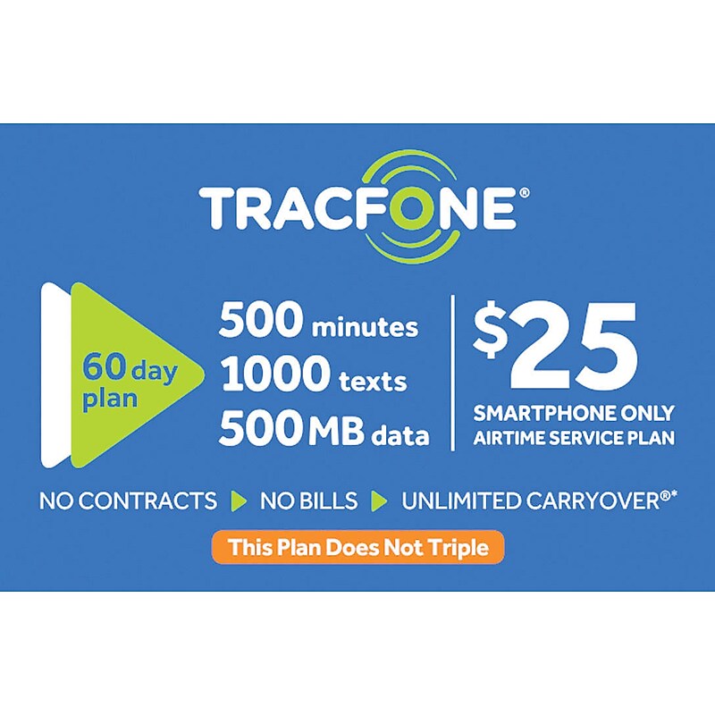 TracFone 500 Minutes Prepaid Airtime Card, $25 image 1
