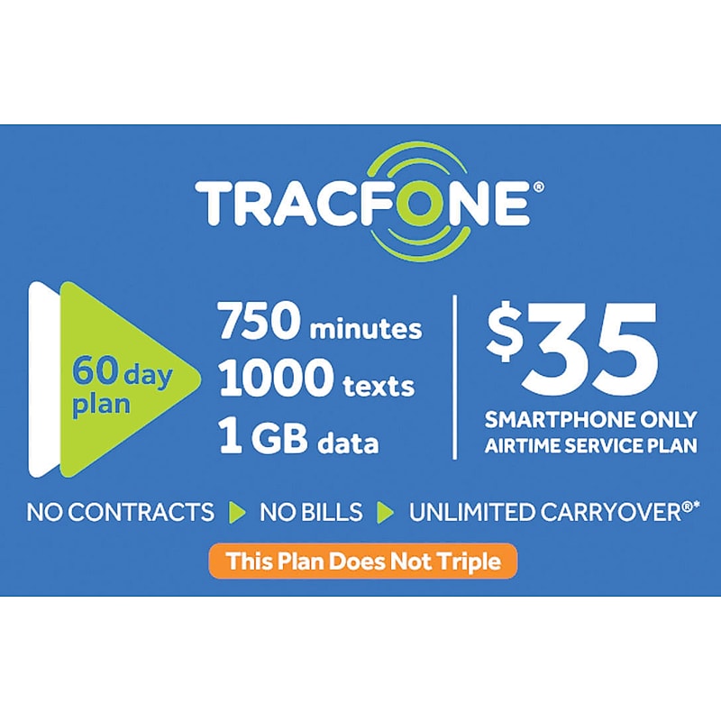 TracFone 750 min Smartphone Prepaid Airtime Card $35 image 1