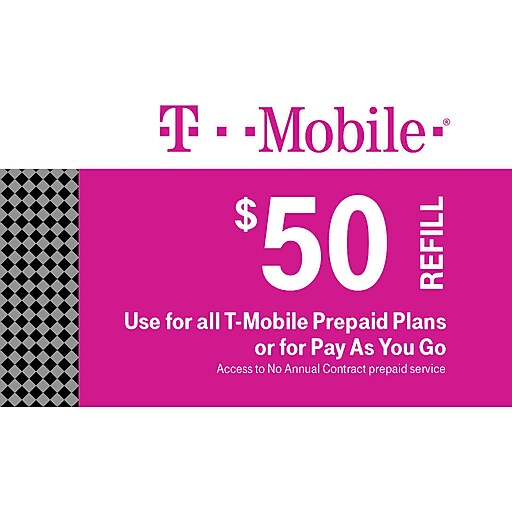 TMobile Prepaid Airtime Card 50 Staples