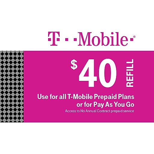 TMobile Prepaid Airtime Card 40 Staples
