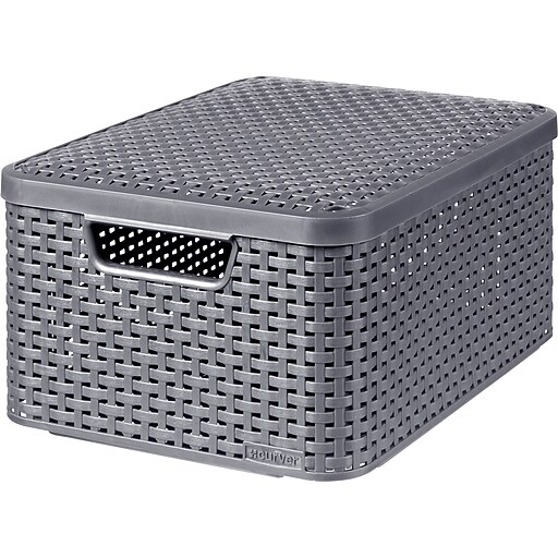Curver Medium Style Box with Lid, Dark Gray (230722US) Staples