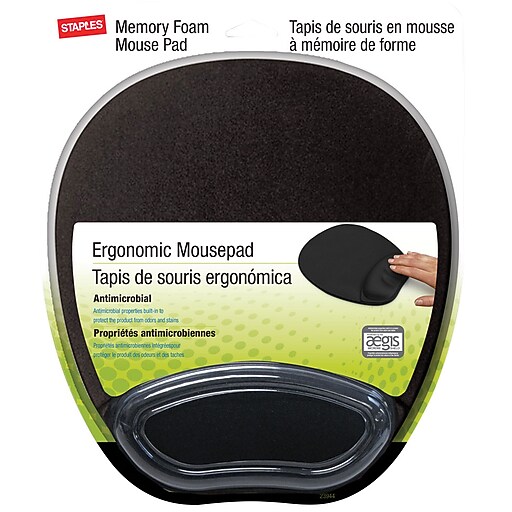 Staples Visco Foam Mouse Pad/Wrist Rest Combo, Black (23944) at Staples