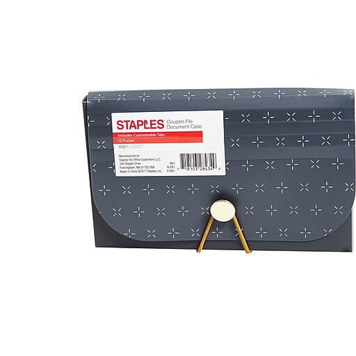 Staples 13 Pocket Expanding File Folder with Document Case, Coupon