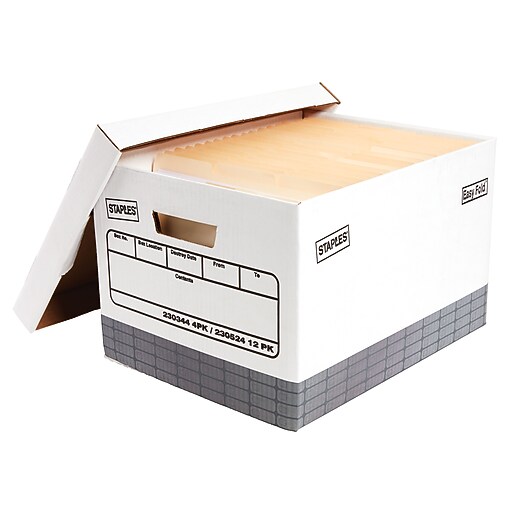 Staples® HeavyDuty Storage Boxes, Top Tab, Stacking Strength 850 lb