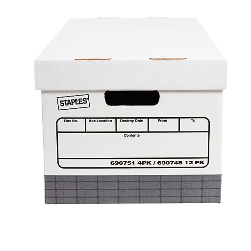 Staples Medium Duty 50 Recycled Letter Size Storage Boxes, Letter Size