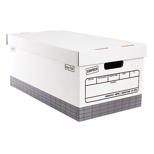 Staples Medium Duty 50 Recycled Letter Size Storage Boxes, Letter Size