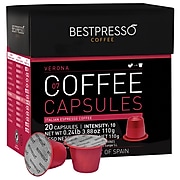Bestpresso® Compatible Nespresso® Pods, Verona Blend, 20 Capsules per Box (BEST-07VERONA)