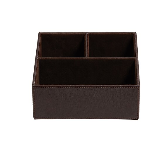 Staples® Desk Organizer, Faux Leather, Brown at Staples