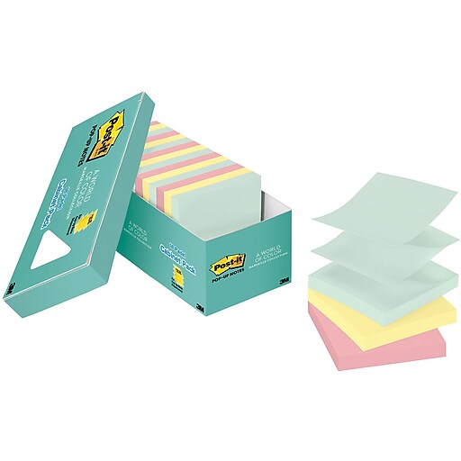 Postit® Popup Notes, 3" x 3", Marseille Collection, 18 Pads/Pack (R33018APCP) at Staples