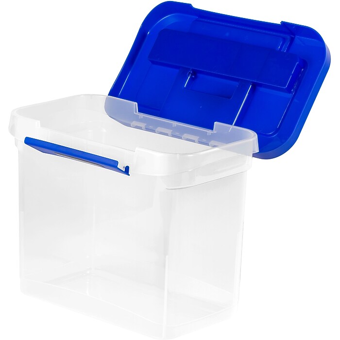 Bankers Box Locking File Portable Tote, Letter Size, Blue