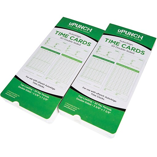 100 uPunch™ Time Cards for HN3000 Staples