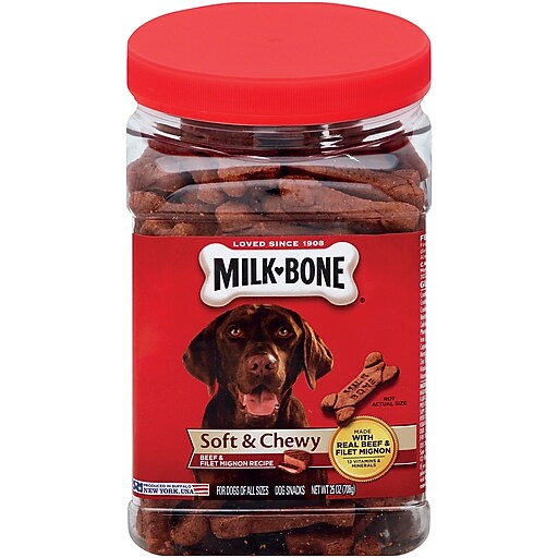 Milk Bone Soft and Chewy Beef and Filet Mignon Recipe Dog Treats, 25oz