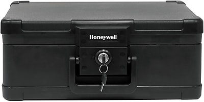 Honeywell - .24 Cu. Ft. Fire- and Water-Resistant Lite Weight Chest Safe with Key Lock - black