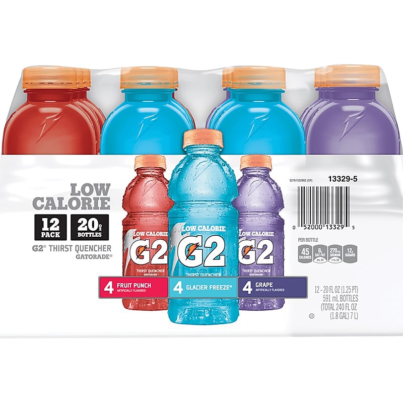 Gatorade G2 Low Calorie Variety Pack, 20 oz Bottles, Pack of 12 (QUA13329) image 1