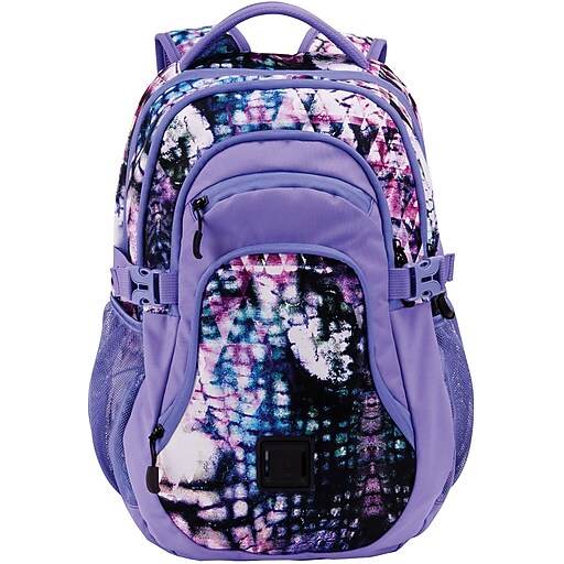 Staples Pembroke 18" Backpack, Abstract Purple, 6.88"W x 18.11"H x 12.