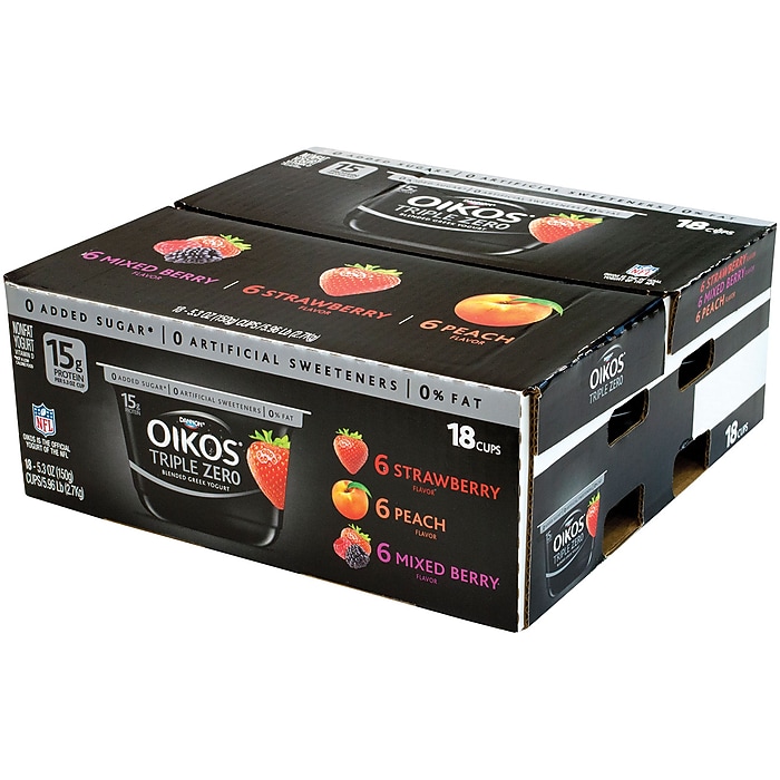 OIKOS Triple Zero Variety Yogurt, 5.3 oz., 18/Pack (01955) | Staples