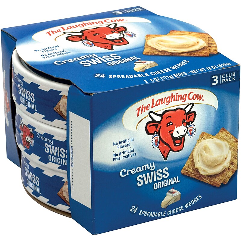 The Laughing Cow Creamy Creamy Swiss Cheese, 3/Pack (902-00065) image 1