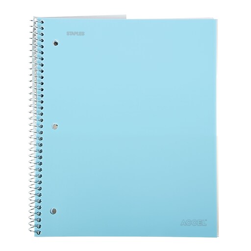 Staples® Accel, Durable Poly Cover 1 Subject Notebook, College Ruled, 8