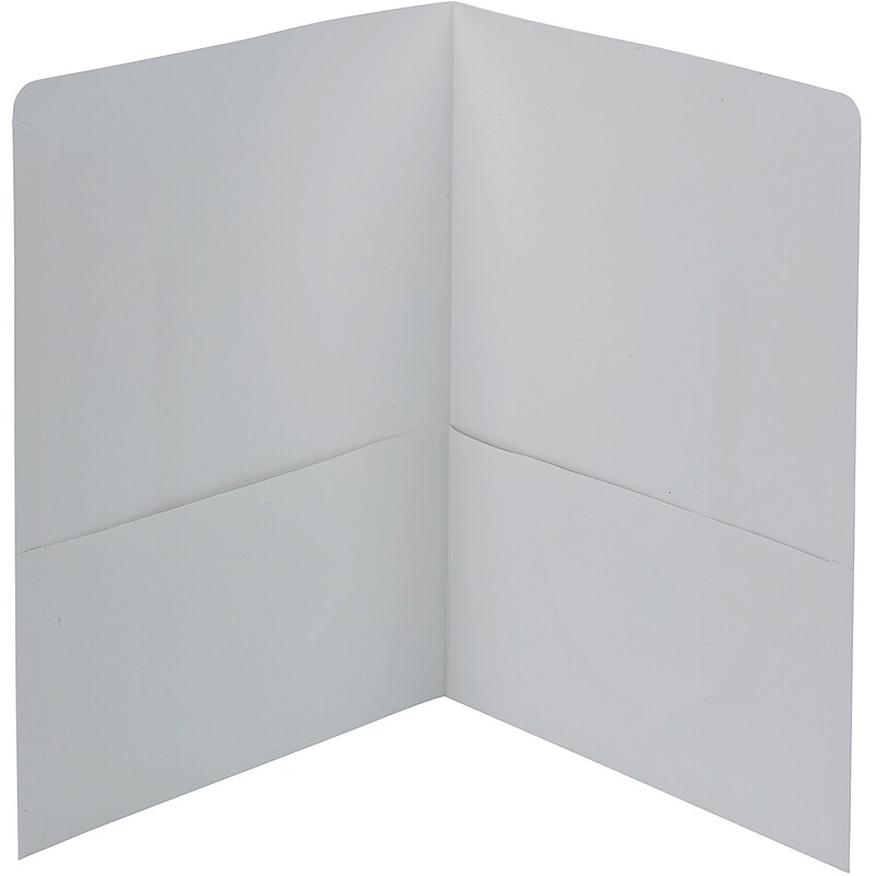 Smead Leatherette 2 Pocket Portfolios, Letter, White, 25/Box image 1