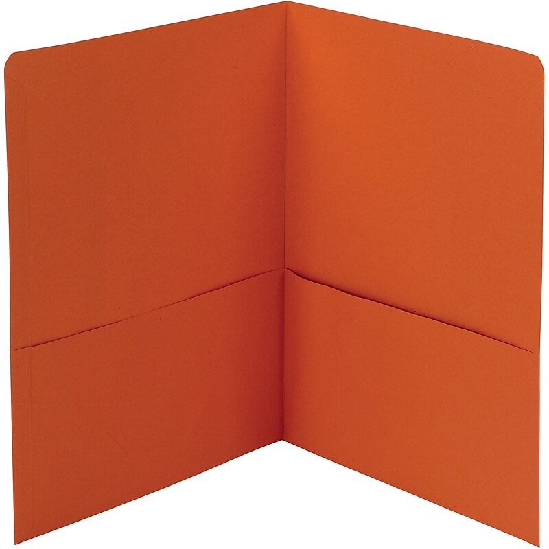 Smead Two Pocket Portfolios, Orange, 1/2" Capacity, 11" x 8 1/2", 25/Box image 1