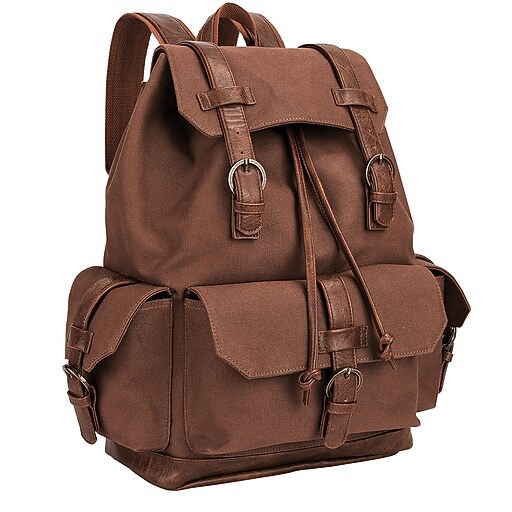 Staples Rutland Backpack, Brown, 7.08"W x 16.92"H x 14.57"D (52419) at