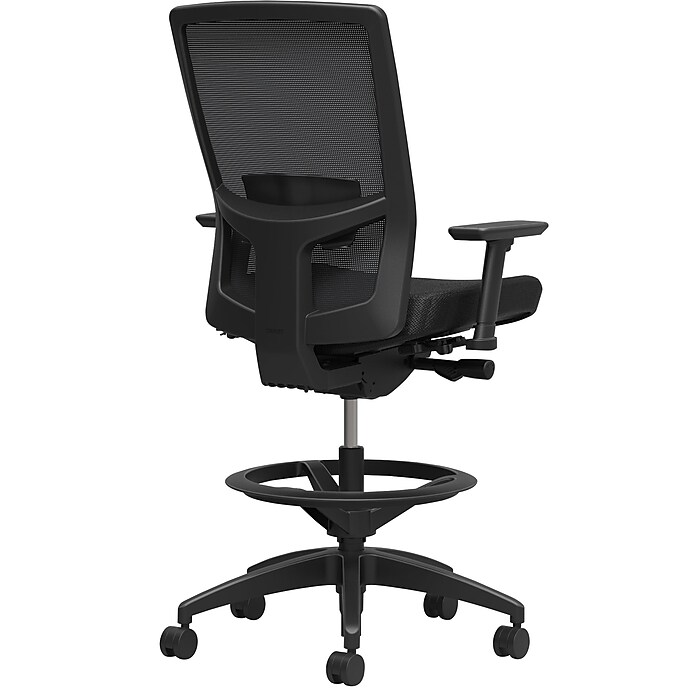 Staples Workplace Series 500 Mesh and Fabric Stool Black Adjustable Lumbar