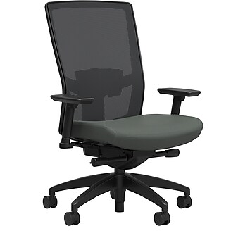 Union & Scale™ Workplace2.0 500 Series Mesh and Fabric Task Chair, Iron Ore, Adjustable Lumbar, Synchro Seat Slide, 2D Arms