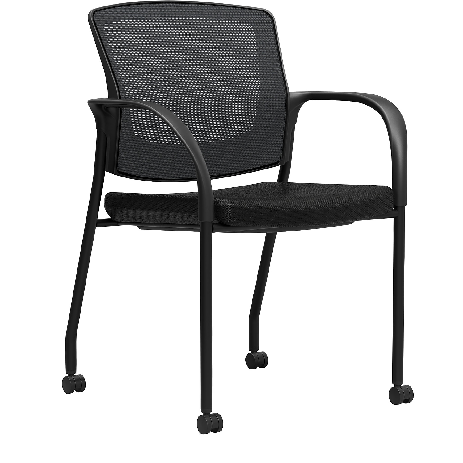 MyOfficeInnovations Roaken Mesh Guest Chair with Arms Black 204116 