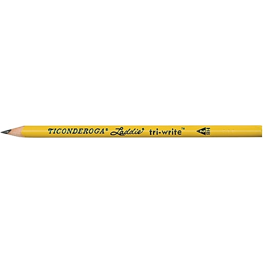 New Version Intermediate Size Triangular Without Eraser Laddie Tri-Write Pencils Wood-Cased #2 HB Soft 13044 Yellow 36-Pack 