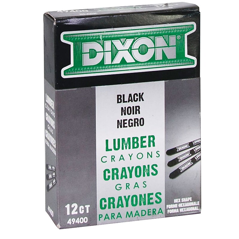 Lumber Crayons, Carbon Black, 12/Box (49400) image 1
