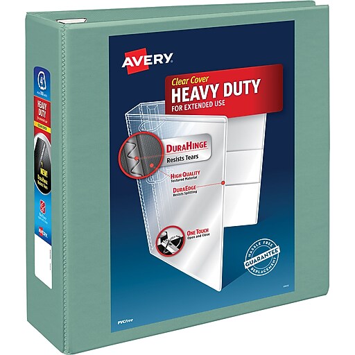 Avery HeavyDuty One Touch EZD 4Inch 3Ring View Binder, Sea Green