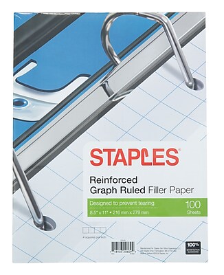 UPC 718103206099 product image for Staples Reinforced Filler Paper, Graph Ruled, 4x4, 8-1/2